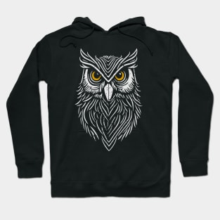 Minimalist Owl - distressed Hoodie